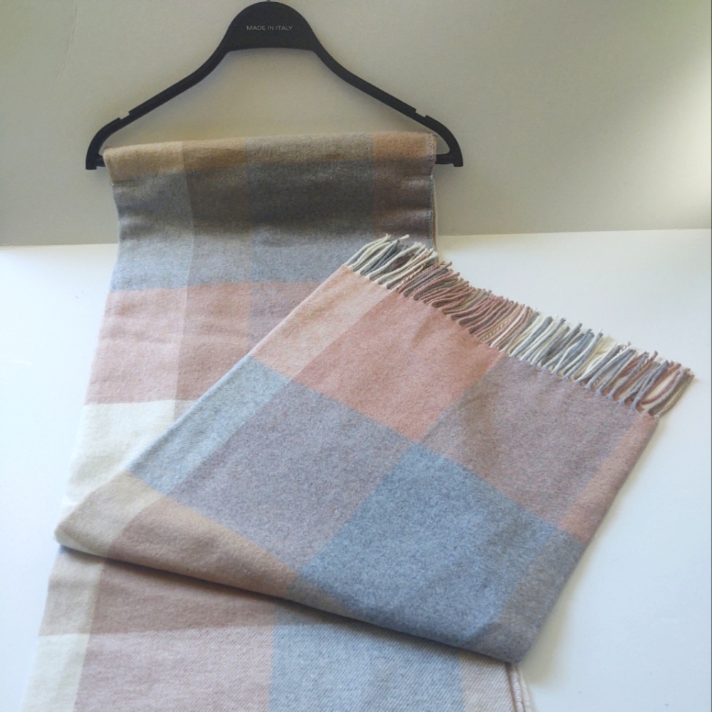 🎁Tessilechiti Oversized Throw - Nutmeg Color Block Cotton Blend Throw 56”x80”